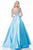 Sherri Hill - 51814 Full Figured Beaded Pleated Evening Dress In Blue