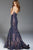 51821 Embellished Printed Sweetheart Mermaid Dress