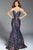 51821 Embellished Printed Sweetheart Mermaid Dress
