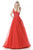 Sherri Hill - 51839 Lace V-Neck Taffeta Ballgown In Red