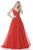 Sherri Hill - 51839 Lace V-Neck Taffeta Ballgown In Red