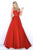 Sherri Hill - 51839 Lace V-Neck Taffeta Ballgown In Red