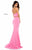 Sherri Hill - 51841 V-Neck Fitted Dress with Jewel Encrusted Neckband In Pink