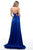 Sherri Hill - 51843 Two Piece Lace Appliqued Gown with Slit In Blue
