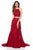 Sherri Hill - 51843 Two Piece Lace Appliqued Gown with Slit In Red