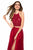 Sherri Hill - 51843 Two Piece Lace Appliqued Gown with Slit In Red