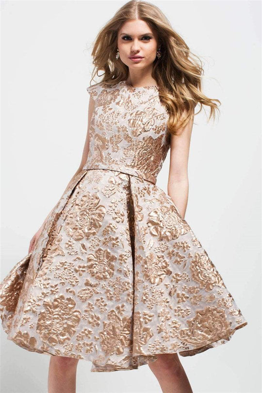 51853 Floral Bateau A-line Dress