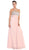 May Queen - MQ1026 Rhinestone-Encrusted Sweetheart Empire Chiffon Evening Dress In Pink