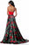 Sherri Hill - 51870 Two Piece Floral Print Charmeuse A-Line Dress In Red and Print