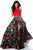 Sherri Hill - 51870 Two Piece Floral Print Charmeuse A-Line Dress In Red and Print