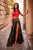 Sherri Hill - 51870 Two Piece Floral Print Charmeuse A-Line Dress In Red and Print