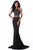 Sherri Hill - 51873 Beaded Two Piece Halter Jersey Trumpet Dress In Black