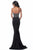Sherri Hill - 51873 Beaded Two Piece Halter Jersey Trumpet Dress In Black