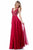 Sherri Hill - 51874 Beaded V-Neck Bodice Chiffon Dress In Red