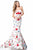 Sherri Hill - 51882 Strapless Floral Print Long Mermaid Dress In White and Print