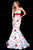Sherri Hill - 51882 Strapless Floral Print Long Mermaid Dress In White and Print