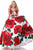 Sherri Hill - 51888 Floral Print Deep V-Neck Ballgown In Red and Print