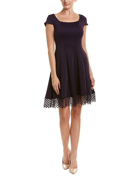 Donna Ricco - DR30846 Scoop Neck A-line Cocktail Dress In Black