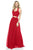 Sherri Hill - 51900 Two Piece Halter Straps A-Line Dress In Red