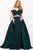 Jovani - Off the Shoulder Embellished Evening Gown 51901 in Green