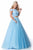Sherri Hill - 51907 Beaded Two Piece Off-Shoulder Tulle Ballgown In Blue