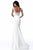 Sherri Hill - 51915 Pearl-Crusted Bateau Neck Long Mermaid Dress In White
