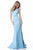 Sherri Hill - 51915 Pearl-Crusted Bateau Neck Long Mermaid Dress In Blue