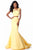 Sherri Hill - 51918 Strappy Mikado Two Piece Mermaid Evening Dress In Yellow