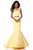 Sherri Hill - 51918 Strappy Mikado Two Piece Mermaid Evening Dress In Yellow