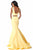 Sherri Hill - 51918 Strappy Mikado Two Piece Mermaid Evening Dress In Yellow