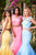 Sherri Hill - 51918 Strappy Mikado Two Piece Mermaid Evening Dress In Yellow and Pink