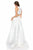 Sherri Hill - 51919 Deep V-Neck Ruffles Satin A-line Dress In White