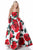 Sherri Hill - 51926 Strapless Floral Print Ballgown With Train In Red and Print