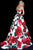 Sherri Hill - 51926 Strapless Floral Print Ballgown With Train In Red and Print