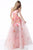 Sherri Hill - 51930 Strapless Floral Organza Sheer A-Line Dress In Pink and Print