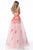 Sherri Hill - 51930 Strapless Floral Organza Sheer A-Line Dress In Pink and Print