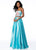 Sherri Hill - 51932 Two Piece Floral Print Charmeuse A-line Dress In Blue and Print