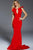 51933 Butterfly Sleeve Trumpet Dress