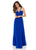 Sherri Hill - 51933 Beaded V-Neck Chiffon A-Line Dress In Blue
