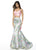 Sherri Hill - 51943 Two Piece Floral Print Mermaid Dress In Pink and Print