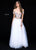 Sherri Hill - 51944 Floral Applique Off The Shoulder Two-Piece Dress In White and Multi-Color
