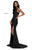 Sherri Hill - 51947 Jersey Fitted Dress with Cutout Sides and Slit In Black