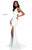 Sherri Hill - 51947 Jersey Fitted Dress with Cutout Sides and Slit In White