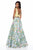 Sherri Hill - 51959 Two Piece V-neck Floral Print A-line Dress In Yellow and Print