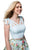 Sherri Hill - 51959 Two Piece V-neck Floral Print A-line Dress In Blue and Print