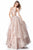 Sherri Hill - 51960 Two Piece Satin Halter Chiffon Ballgown In Neutral