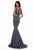Sherri Hill - 51966 Two-Piece Jewel Garlanded Long Mermaid Dress In Gray