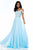 Sherri Hill - 51970 Lace Scoop Neck Chiffon A-line Dress In Blue