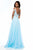Sherri Hill - 51970 Lace Scoop Neck Chiffon A-line Dress In Blue