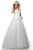 Sherri Hill - 51990 Sequined Off-Shoulder Tulle Ballgown In White and Multi-Color